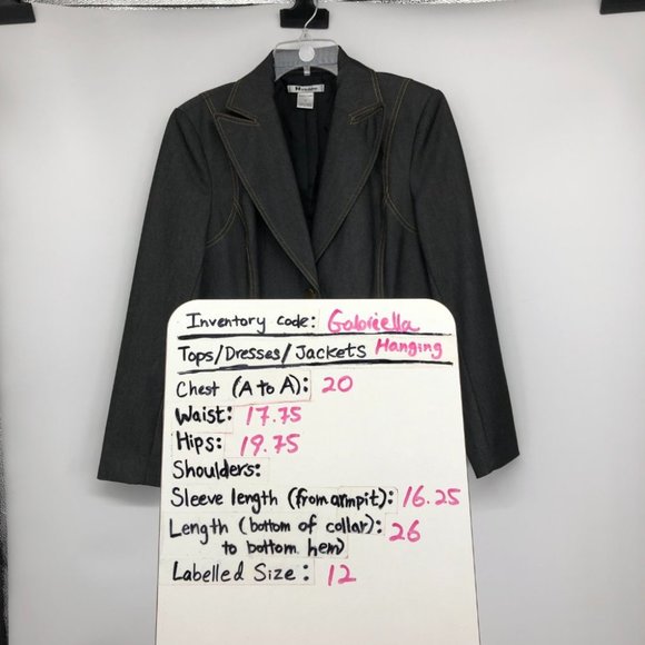 Women's Dark Blue Stylish Denim Blazer - Picture 15 of 15